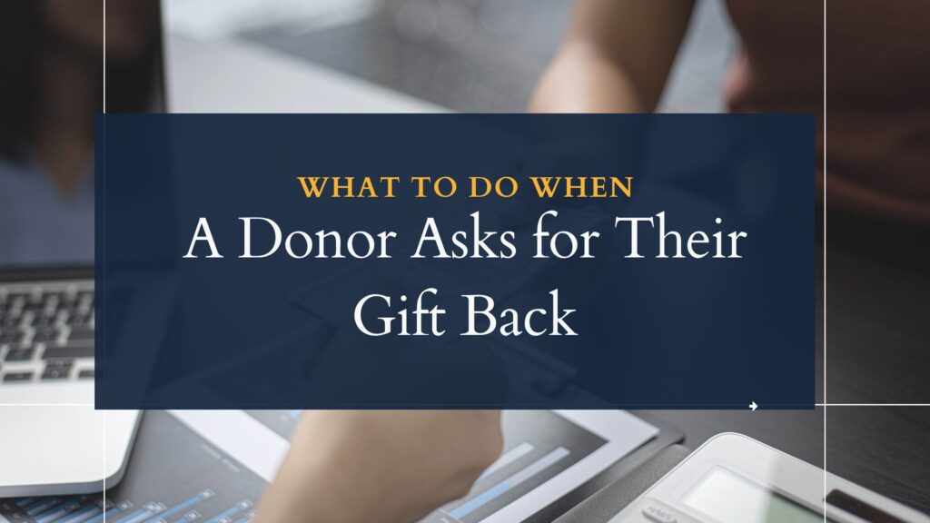 Church leader reviewing donor refund request policy with compliance in mind